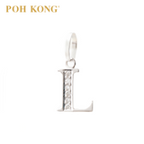 POH KONG 750/18K White Gold Diamond Pendant Alphabet L