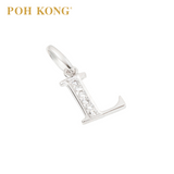 POH KONG 750/18K White Gold Diamond Pendant Alphabet L