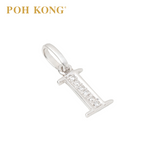 POH KONG 750/18K White Gold Diamond Pendant Alphabet I