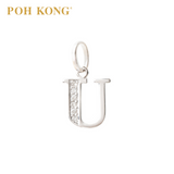 POH KONG 750/18K White Gold Diamond Pendant Alphabet U