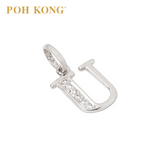 POH KONG 750/18K White Gold Diamond Pendant Alphabet U