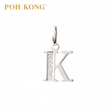 POH KONG 750/18K White Gold Diamond Pendant Alphabet K