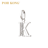 POH KONG 750/18K White Gold Diamond Pendant Alphabet K