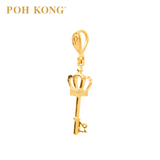 POH KONG 916/22K Yellow Gold Crown Key Pendant