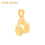 POH KONG 916/22 Gold Happy Love Swans Pendant