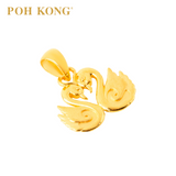 POH KONG 916/22 Gold Happy Love Swans Pendant