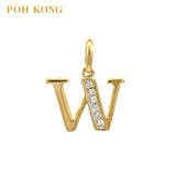 POH KONG 835/20K Yellow Gold Diamond Pendant Alphabet W