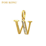 POH KONG 835/20K Yellow Gold Diamond Pendant Alphabet W