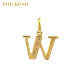 POH KONG 835/20K Yellow Gold Diamond Pendant Alphabet W