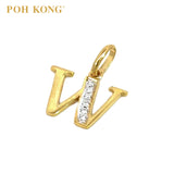 POH KONG 835/20K Yellow Gold Diamond Pendant Alphabet W