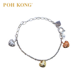 POH KONG 375/9K White Gold Three Mini Love Baby Anklet