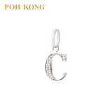 POH KONG 750/18K White Gold Diamond Pendant Alphabet C