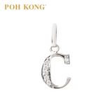 POH KONG 750/18K White Gold Diamond Pendant Alphabet C