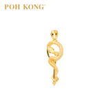 POH KONG 916/22K Gold Auspicious Snake Key Pendant