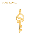 POH KONG 916/22K Gold Auspicious Snake Key Pendant