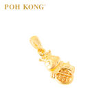 POH KONG 916/22K Yellow Gold Auspicious Fortune Abacus Snake Pendant