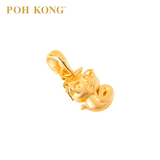 POH KONG 916/22K Yellow Gold Auspicious Clever Snake Pendant