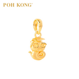 POH KONG 916/22K Yellow Gold Auspicious Clever Snake Pendant