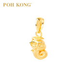 POH KONG 916/22K Yellow Gold Auspicious Clever Snake Pendant