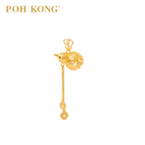 POH KONG 916/22K Yellow Gold Auspicious  Gourd With Ancient Coin Pendant