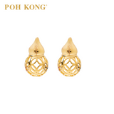 POH KONG 916/22K Yellow Gold Auspicious Prosperity Gourd Earstuds Earring