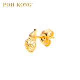 POH KONG 916/22K Yellow Gold Auspicious Prosperity Gourd Earstuds Earring