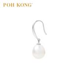 POH KONG 375/9K White Gold Silver Glow Pearl Earrings