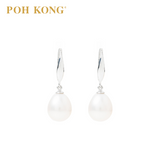 POH KONG 375/9K White Gold Silver Glow Pearl Earrings