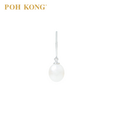 POH KONG 375/9K White Gold Platinum Pearl Earrings