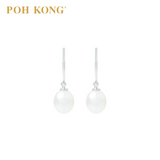 POH KONG 375/9K White Gold Platinum Pearl Earrings