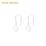 POH KONG 375/9K White Gold Platinum Pearl Earrings