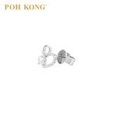 POH KONG 750/18K White Gold D'First Lustrous Heart Diamonds Earrings