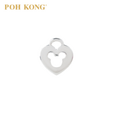 POH KONG 375/9K White Gold Disney Mickey Lock & Key Love Stud Earrings