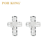 POH KONG 375/9K White Gold Eternal Cross Earrings