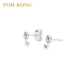 POH KONG 375/9K White Gold Lustre Key Earrings