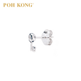 POH KONG 375/9K White Gold Lustre Key Earrings