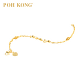 POH KONG 916/22K Yellow Gold Disco With Beads & Flower Shape Bracelet