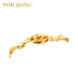 POH KONG 916/22K Yellow Gold Disco With Beads & Flower Shape Bracelet