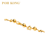 POH KONG 916/22K Yellow Gold Disco With Beads & Flower Shape Bracelet