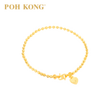 POH KONG 916/22K Yellow Gold Machine Carved Beads Bracelet