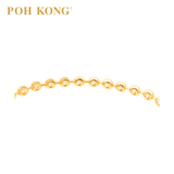 POH KONG 916/22K Yellow Gold Machine Carved Beads Bracelet