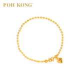 POH KONG 916/22K Yellow Gold Machine Carved Beads Bracelet