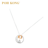 POH KONG 750/18K White Gold D'first Diamond Celestial Charm Necklace