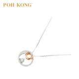 POH KONG 750/18K White Gold D'first Diamond Celestial Charm Necklace