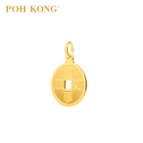 POH KONG 916/22K Yellow Gold Auspicious Eternal Harmony Ancient Coin Pendant