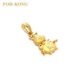 POH KONG 916/22K Yellow Gold Auspicious "CAI" Zodiac Snake Pendant