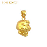 POH KONG 999/24K Yellow Gold 3D Zodiac Snake With Ruyi and Ribbon Pendant