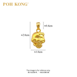 POH KONG 999/24K Yellow Gold 3D Zodiac Snake With Ruyi and Ribbon Pendant