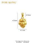 POH KONG 999/24K Yellow Gold 3D Zodiac Snake With Heart and Ribbon Pendant