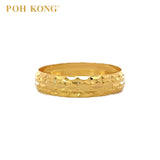 POH KONG 916/22K Yellow Gold Textured Machine Carved Ring_e